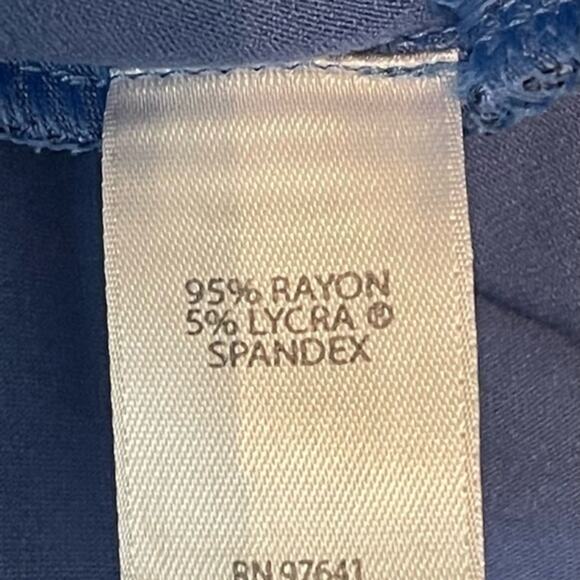 J Jill‎ Cobalt Blue With Floral Print Hem Shift Casual Dress NWOT Size XS - Picture 9 of 11